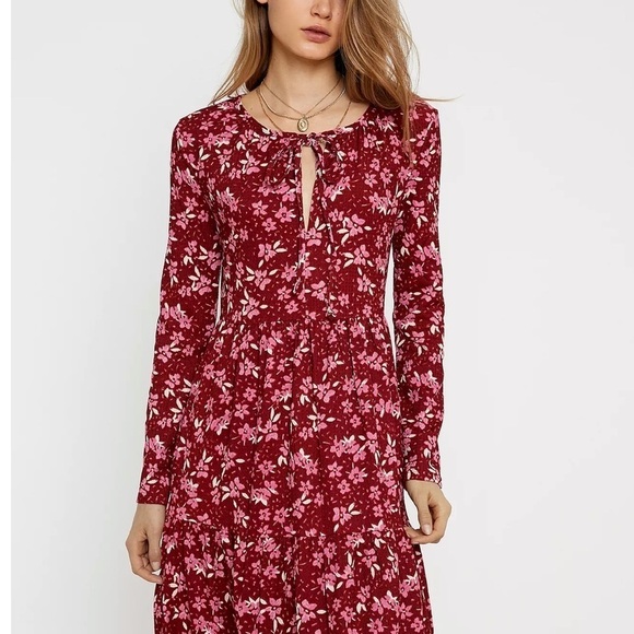 Free People Tiers Of Joy floral boho Midi Dress - Picture 9 of 11